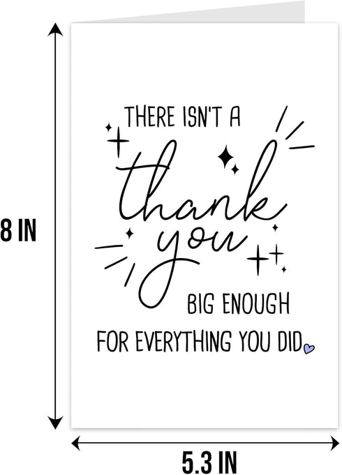 Qiliji Funny Thank You Card, Humor Appreciation Card for Women Men, There Isn't A Thank You Big Enough For Everything