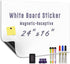 Magnetic White Board Sticker - 24'' x 16'' Adhesive Dry Erase Board for Wall, Contact Paper for Kids, Office, Home,