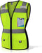Women's Reflective Vest, Hi Vis Neon Safety Vest with 11 Pockets, Zipper, ANSI Compliant (U-Yellow, S)