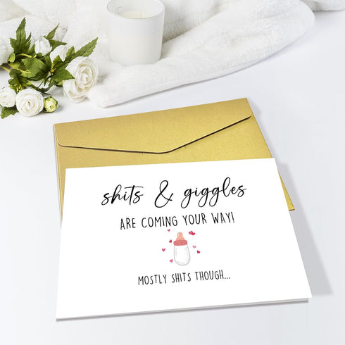 Obbyidk Funny Baby Shower Congrats Card for New Parents, Pregnancy Announcement Gift for Family Friends, Hilarious