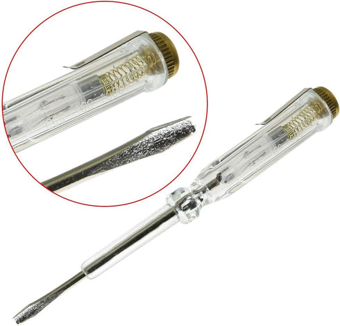 2pcs 100-500V Flathead Screwdriver Electric Pen Circuit Tester Pen (3MM)
