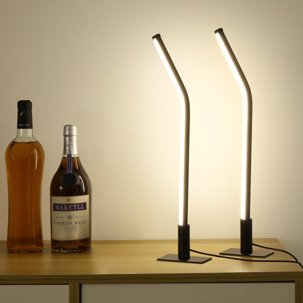 GEPROSMA Slim Metal Table Lamp Bedside Lamp Set of 2, Modern 17.32"/44CM Thin