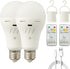 Rechargeable Light Bulbs with Remote Control, 700LM, 2600mAh Battery Emergency Light Bulb, 2 Pack