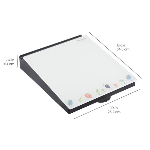ECR4Kids MessageStor Memo Station - Dry-Erase Glass Board Desk Organizer, Birds