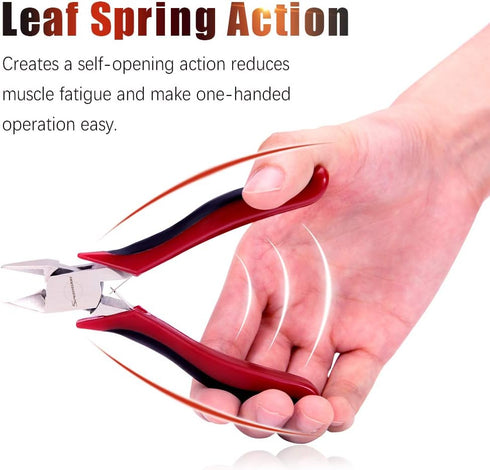 SPEEDWOX 4 Inches Diagonal Cutting Pliers, Precision Plastic Nippers with Spring Mini Side Cutting