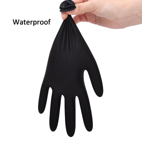 Schneider Nitrile Exam Gloves, Black Medium Box of 100, Disposable Latex Free Food Safe Rubber Gloves
