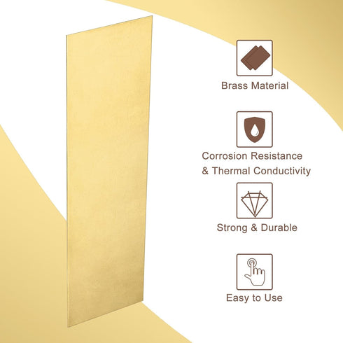 uxcell Brass Sheet, 12" x 4" Metal Sheets 0.02" Thickness for DIY Crafts and Electrical Repairs