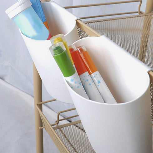 4pcs Zerodeko Hanging Cup Holder Rolling Cart Organizer Accessories Trolley Storage Basket Hanging Bucket Plant