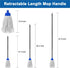 KeFanta Mop for Floor Cleaning, 2 Pcs Cotton String Wet Mops Replacement Head Refill with 0.8" Diameter Mop Handle