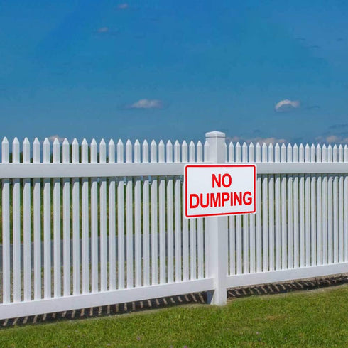 2 Pack No Dumping Sign, 10"x 7" .04" Aluminum Rust Free UV Protected Weatherproof Sign