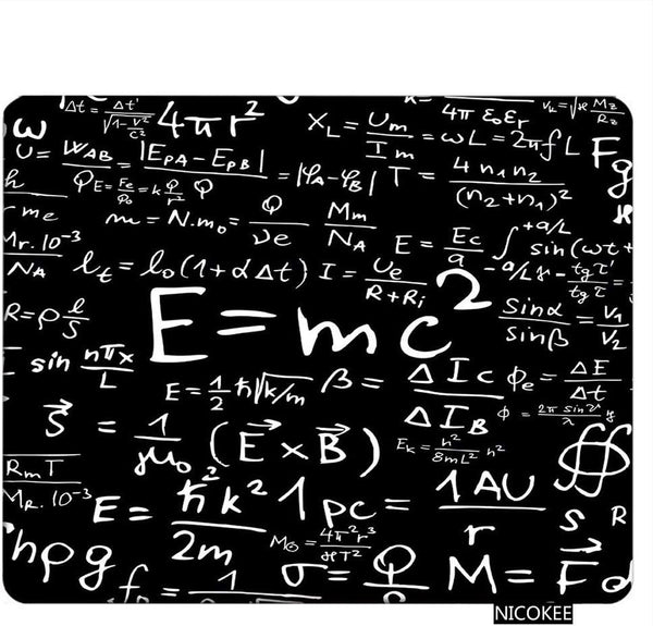 Physics Rectangle Gaming Mousepad, E=mc2 Fun Phenomena Mouse Mat for Computer Desk, 9.5 x 7.9 Inch