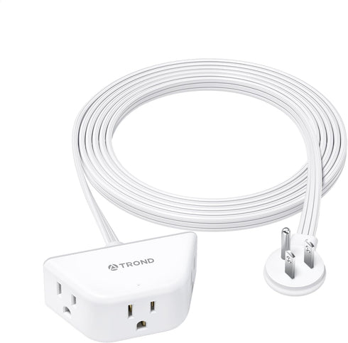 TROND Flat Extension Cord 6 Feet, Flat Plug Power Strip, 3 Prong Grounded 3 Outlets for Indoor Use