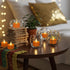 Pack 12, 1.5(W) 1.65(H), FURORA LIGHTING Orange Glitter LED Tealight Candles of Flameless Flickering Tealight Candles