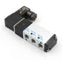 Baomain Pneumatic Solenoid Air Valve 4V110-06 DC24V, 5 Way 2 Position PT1/8" Internally Piloted Acting Type