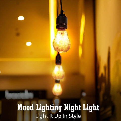 Bulb, 60-Watt Bulb 4 Count Himalayan Glow LED Light Patent Design Equivalent, Warm Amber Glow, Salt Light