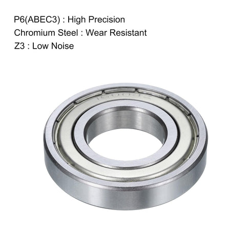 uxcell 4 Pcs Deep Groove Ball Bearing, 16004-2Z, 20mm x 42mm x 8mm, High Carbon Chrome Steel Z3 Double Rubber Sealed