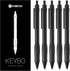 Kaco KEYBO Gel Ink Pens, Black, 5 Pieces, 0.5mm Fine Point Aesthetic Pens for School Office Supplies Stationery