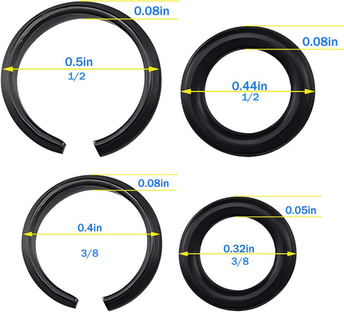10 Sets 3/8" and 10 Sets 1/2" Impact Retaining Ring Wrench Socket Clip with O-Ring for Milwaukee Electric Wrench