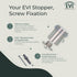 EVI Stainless Steel Door Stopper, Screw Fastening with Transparent Rubber Protector, 0.95 x 1.19 Inch