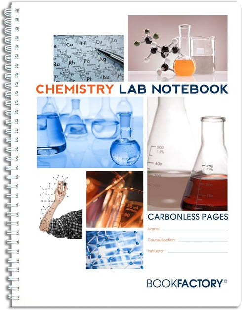 BookFactory Carbonless Chemistry Lab Notebook, 50 Sets of Pages (8.5" X 11"), Scientific Grid, Durable Cover