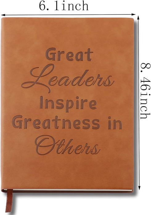 Boss Appreciation Gift Mentor Gift Notebook Great Leaders Notebook Leader Supervisor PM Mentor Retirement Gift Coworker Farewell Leather Journal Notebooks (Great) by LBWCER