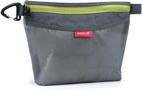 pack all Water-resistant Material Zipper Pouch, Mesh Zipper Bags for Storage, Travel, Office (Gray, Small)