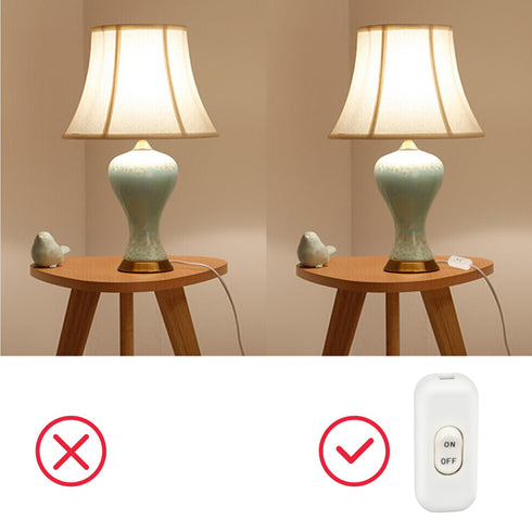 Inline Switch 5 Pcs, White Lamp Cord Button, 6A 250V ON OFF Electrical Wire Appliance Rocker Switches