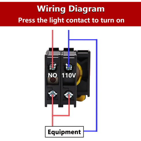 mxuteuk Green LED Light Voltage 110V-220V 22mm 1NO Waterproof IP65 SPST Momentary Push Button Switch