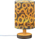 ALAZA Bedside Table Lamp for Bedroom Sunflowers Nightstand LED Light Lamps with USB Port Linen Fabric Shade Table Desk