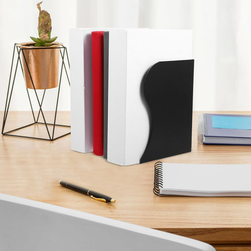ARTIBETTER Expandable Black Bookend for Desk, Large Retractable Desktop Bookshelf Organizer, Book Holder for Office