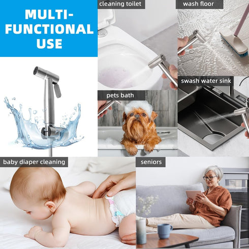 TONGNIDA Set Handheld Bidet Sprayer for Toilet Kit,Stainless Steel Muslim Shower Toilet Bidet Faucets Attachment