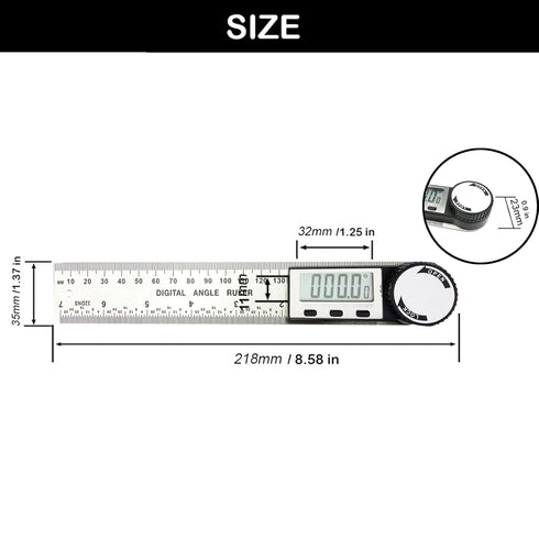 Digital Angle Finder, 2 in 1 Stainless Steel Angle Gauge 7 inch/200mm Tool Kit for Carpenter/Woodworking/DIY