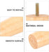 4pcs NUOBESTY Solid Wood Furniture Legs Natural Tapered Replacement Sofa Table Cabinet Feet with Floor Protection Pads