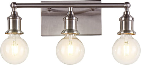 3-Light Vanity Light Fixture, Modern Brushed Nickel Wall Sconce Light Fixture, Industrial