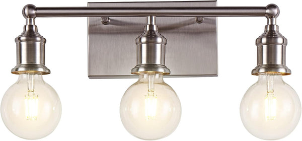 3-Light Vanity Light Fixture, Modern Brushed Nickel Wall Sconce Light Fixture, Industrial