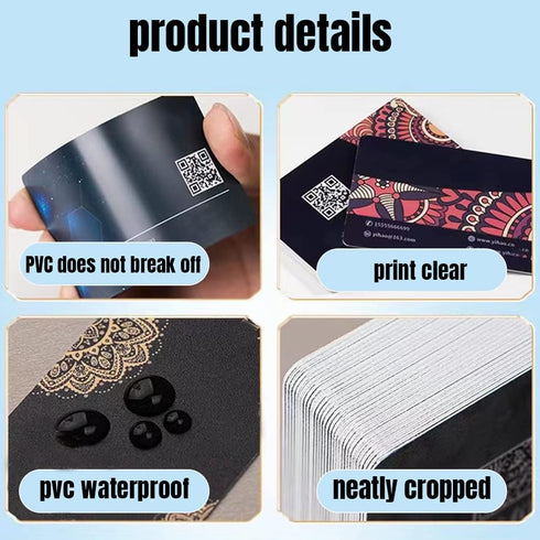 MornLu 500Pcs 0.38mm Custom Business Cards PVC Waterproof Add Photo/Text/Logo Print Your Own Business Cards