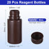 PATIKIL 20 Pcs 60ml Amber Reagent Bottles, PE Wide Mouth Round Bottles with Screw Cap for Lab Storage
