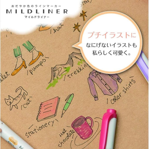 Zebra Mildliner WKT7-HD-BG-AZ Highlighter, 10 Colors with Hard Case, Blue Green