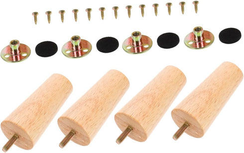NUOBESTY 4sets Nordic Style Solid Wood Furniture Legs of Replacement Feet for