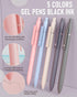 Nicpro 50 PCS Aesthetic School Supplies - 5 Quick Dry Retractable Black Ink Pens, 12 Pastel Highlighters, Mechanical
