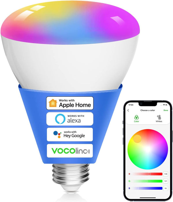 VOCOlinc Smart Light Bulbs 1Pack, RGBW Color Changing Light Bulb Works with