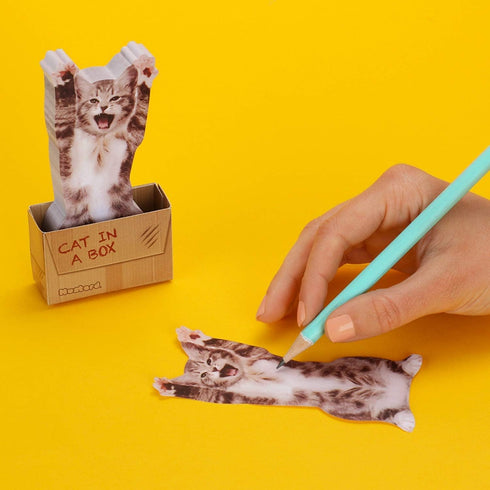 Mustard Sticky Post Notes Memo Pad - Cat In A Box