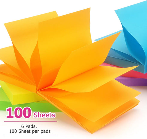 Early Buy Pop Up Sticky Notes, 3x3 Refills, 12 Pads, 6 Bright Colors, 100 Sheets/Pad