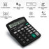 Office Desk Calculator, Cute Dual Power Basic Calculator with Big Button Large Display for Kids and School (Black)