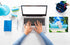 Beach Mouse Pad, Tropical Palm Trees and Seawater Island Landscape, Non-Slip Rubber for Office Home Laptop