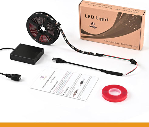 G GEEKEEP 85 6.6ft Battery Powered Led Strip Lights Waterproof, Modes Chasing Multi Color USB led light strip Outdoor