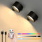 Lightess 2PC LED Wall Sconces, 19 Colors Dimmable Wall Mounted Lamp with