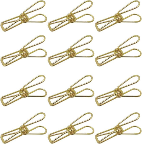 Rurili 50 Pcs Metal Wire Hollow Out Multi-Purpose Utility Clips, Small Paper Clips, Clothespins for Office School Home
