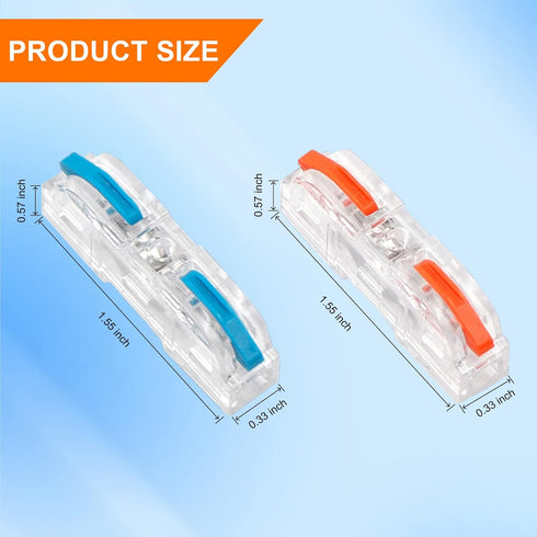100PCS Inline Wire Connectors 1 to 1 Inline Electrical Lever Wire Connectors Lever Nut Wire Connectors Splicing Connectors Reusable Wire Connectors for Quick Wiring 28-12 AWG
