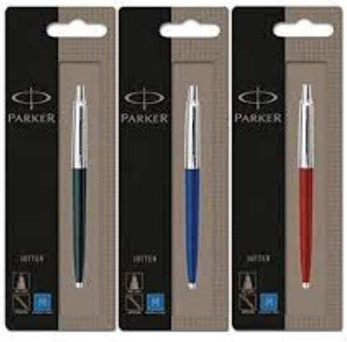 Parker Jotter Ballpoint Pen, 3 Colours - 1 Black + 1 Blue + 1 Red